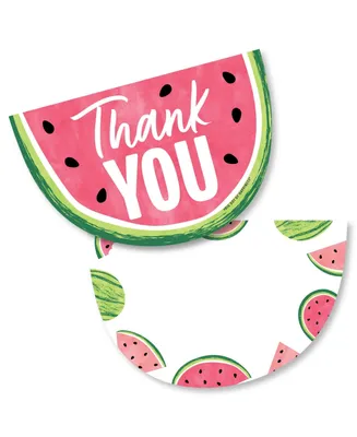 Sweet Watermelon - Fruit Party Shaped Thank You Cards with Envelopes - 12 Ct