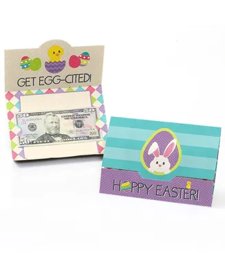 Big Dot of Happiness Hippity Hoppity - Easter Bunny Party Money and Gift Card Holders - Set of 8