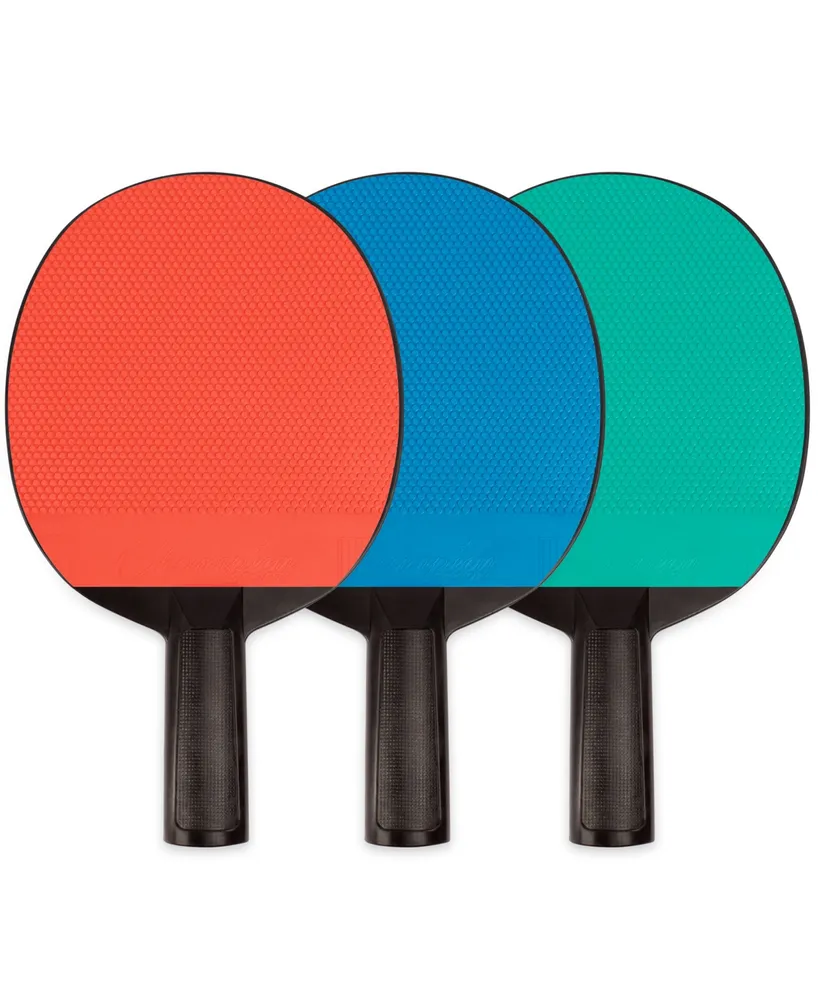 Champion Sports Plastic Rubber Face Table Tennis Paddle, Set of 6