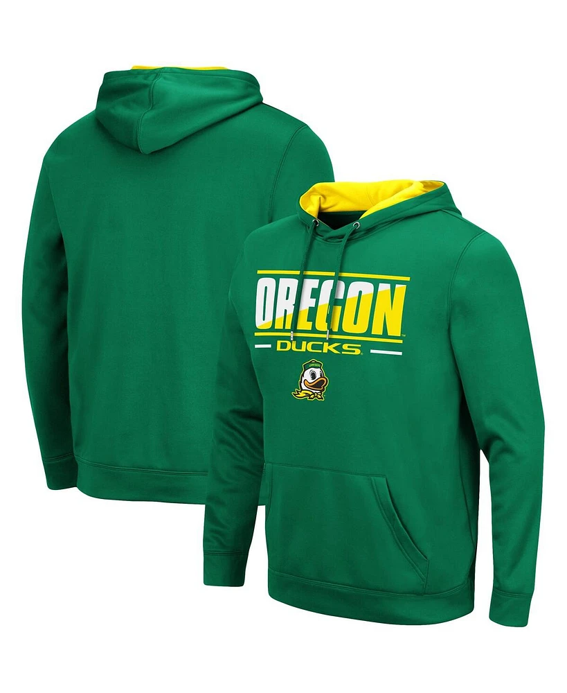 Men's Colosseum Green Oregon Ducks Slash Stack 2.0 Pullover Hoodie