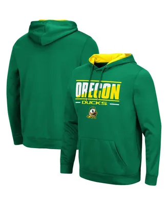 Men's Colosseum Green Oregon Ducks Slash Stack 2.0 Pullover Hoodie
