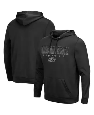 Men's Colosseum Black Oklahoma State Cowboys Blackout 3.0 Pullover Hoodie