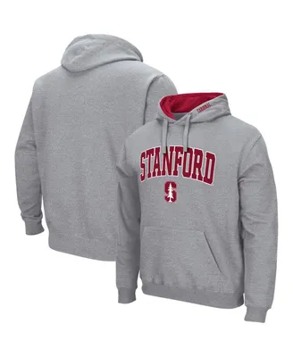 Men's Colosseum Heathered Gray Stanford Cardinal Arch & Logo 3.0 Pullover Hoodie