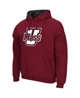 Men's Colosseum Maroon UMass Minutemen Arch and Logo Pullover Hoodie