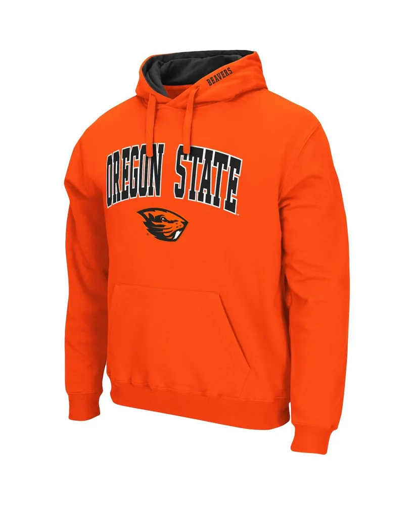 Men's Colosseum Orange Oregon State Beavers Arch & Logo 3.0 Pullover Hoodie