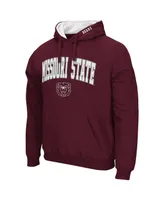 Men's Colosseum Maroon Missouri State University Bears Arch and Logo Pullover Hoodie