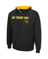 Men's Colosseum Black Southern Miss Golden Eagles Arch and Logo 3.0 Full-Zip Hoodie