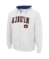 Men's Colosseum White Auburn Tigers Arch and Logo 3.0 Full-Zip Hoodie