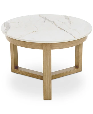 Reid Outdoor 23" Round Porcelain Top Nesting Table