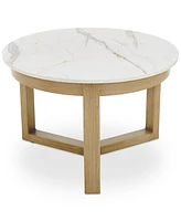 Reid Outdoor 23" Round Porcelain Top Nesting Table