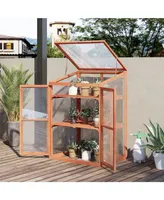 Wooden Cold Frame Greenhouse Planter Box, Herb, Vegetable Gardening