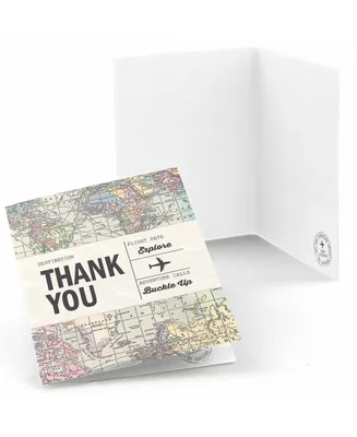 World Awaits - Travel Themed Party Thank You Cards (8 count)