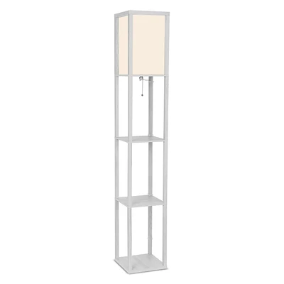 Brightech Maxwell 63" 3-Shelf Led Floor Lamp with Lantern Shade