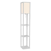 Brightech Maxwell 63" 3-Shelf Led Floor Lamp with Lantern Shade