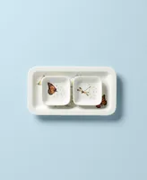 Butterfly Meadow 3 Piece Sushi Plate Bowls Set