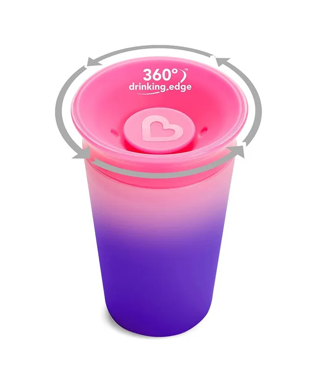 Munchkin Miracle Stainless Steel 360 Sippy Cup, 10 oz, Pink