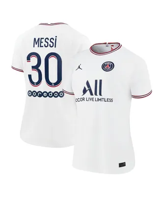 Women's Jordan Lionel Messi White Paris Saint-Germain 2021/22 Fourth Replica Jersey