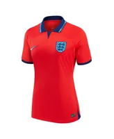 Women's Nike Red England National Team 2022/23 Away Breathe Stadium Replica Blank Jersey