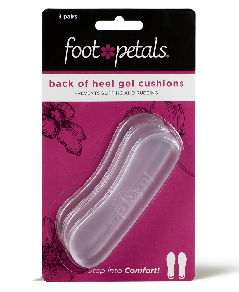 Foot Petals Back of Heel Gel Cushions Shoe Inserts 3 Pairs