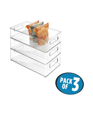 Plastic Refrigerator and Freezer Storage Bin with Lid, Set of 3