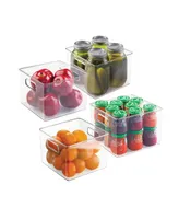 Plastic Fridge and Pantry Storage Bins, Organizer Container, Set of 4