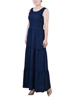 Ny Collection Petite Sleeveless Textured Tiered Maxi Dress