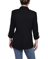 Ny Collection Petite Long Sleeve Double Breasted Crepe Blazer