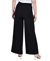 Ny Collection Petite Short Mid Rise Pull On Wide-Leg Palazzo Pant