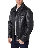 Perry Ellis Men's Zipper Leather Jacket