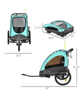 Aosom Child Bike Trailer 3 In1 Foldable Jogger 2-Seat Baby Stroller