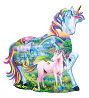 Masterpieces Unicorn Family - 100 Piece Shaped Jigsaw Puzzle