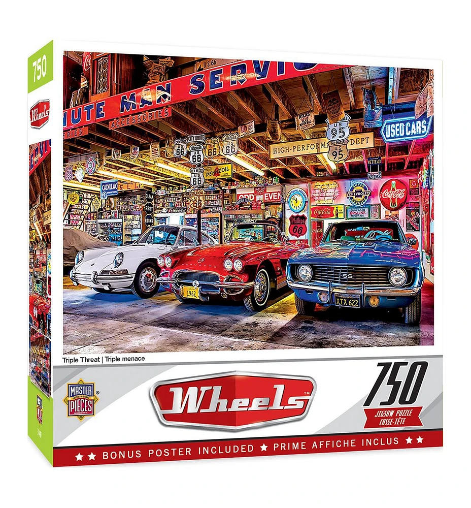 MasterPieces Wheels - Triple Threat 750 Piece Jigsaw Puzzle for Adults