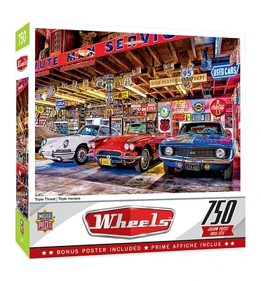 MasterPieces Wheels - Triple Threat 750 Piece Jigsaw Puzzle for Adults