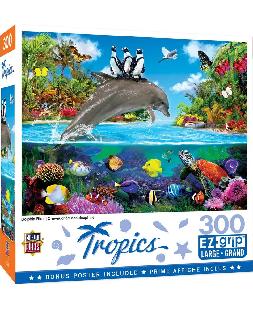 Masterpieces Tropics - Dolphin Ride 300 Piece Ez Grip Jigsaw Puzzle