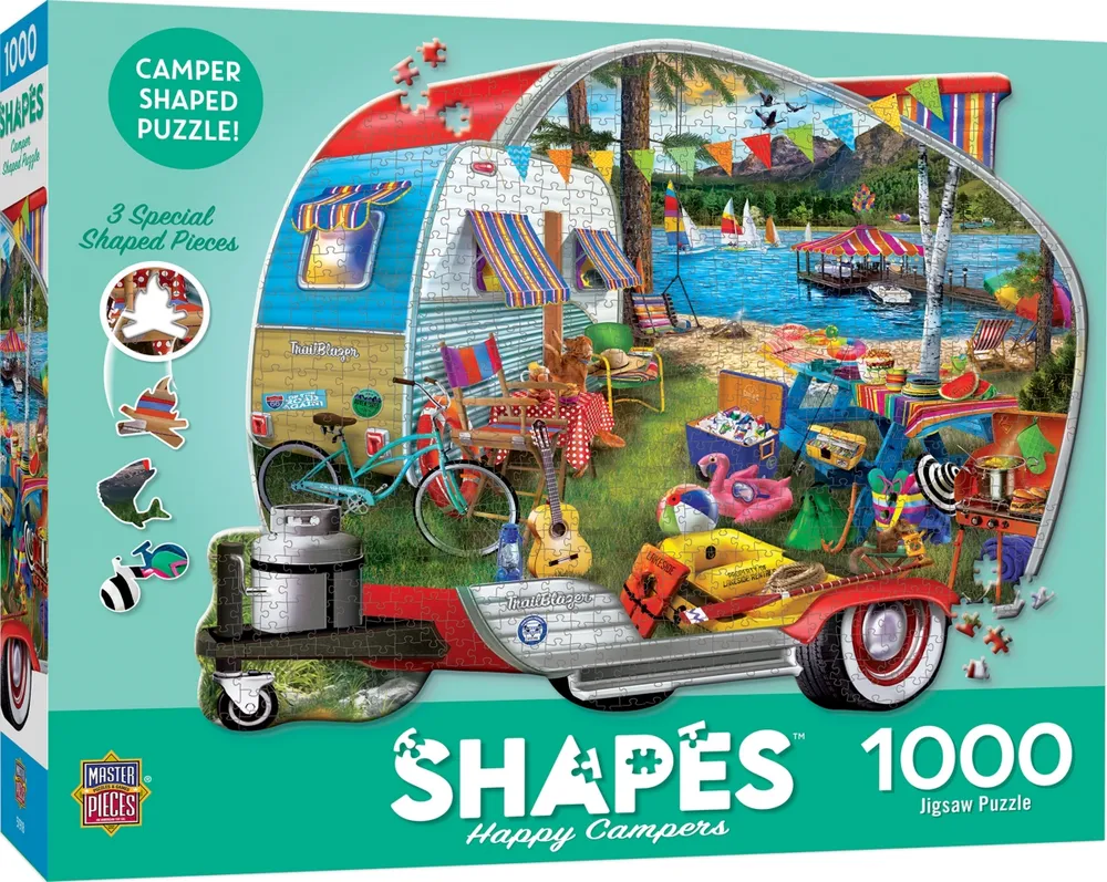 Masterpieces Contours - Happy Campers 1000 Piece Shaped Jigsaw Puzzle