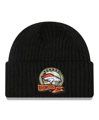 Big Boys New Era Black Denver Broncos 2022 Salute To Service Knit Hat
