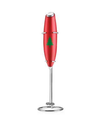 Zulay Kitchen Milk Frother With Stand (Christmas Edition)