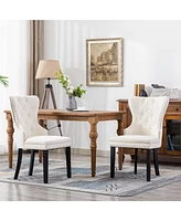 WestinTrends Velvet Upholstered Tufted Dining Chairs Set of