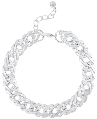 And Now This High Polished Moveable Link Bracelet in Fine Silver Plated - Silver
