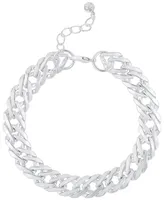 And Now This High Polished Moveable Link Bracelet in Fine Silver Plated - Silver