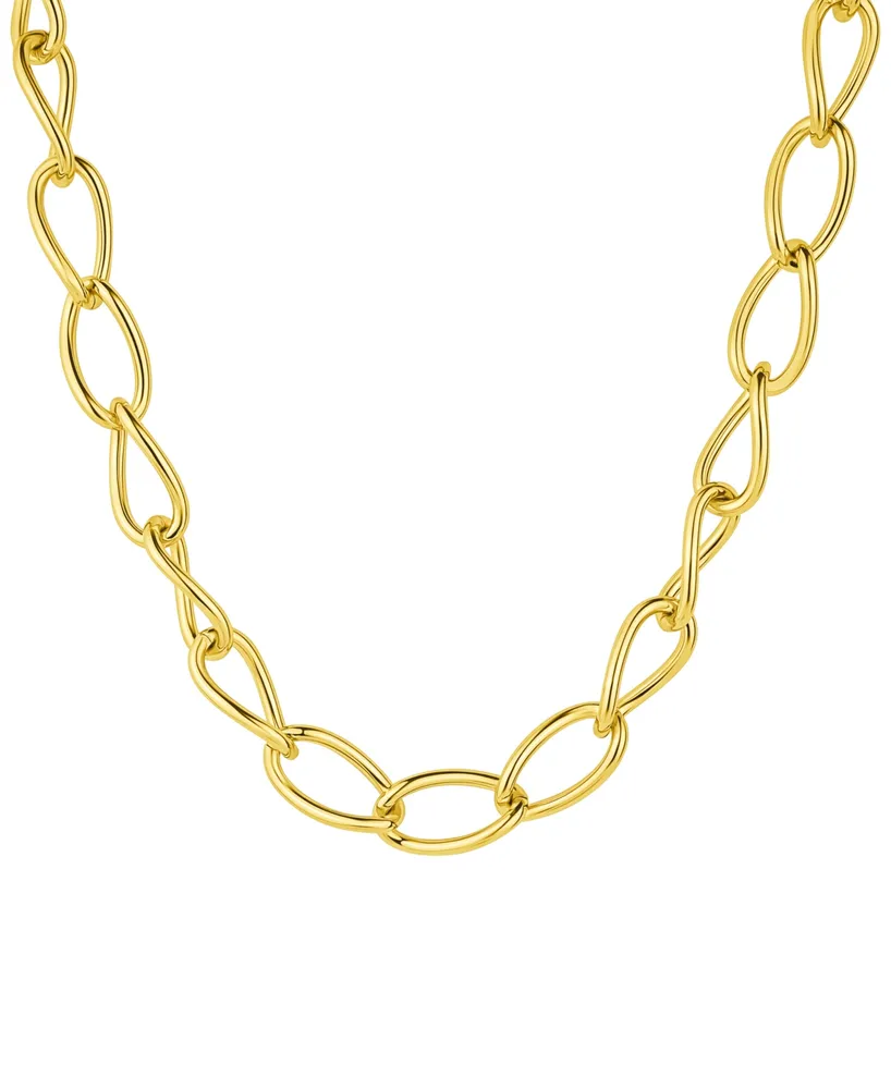 And Now This Oval Twist Link Necklace in 18K Gold Plated Brass