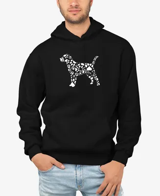 La Pop Art Men's Dog Paw Prints Word Hooded Sweatshirt