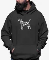 La Pop Art Men's Dog Paw Prints Word Hooded Sweatshirt