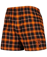 Men's Concepts Sport Black, Orange San Francisco Giants Ledger Flannel Boxers