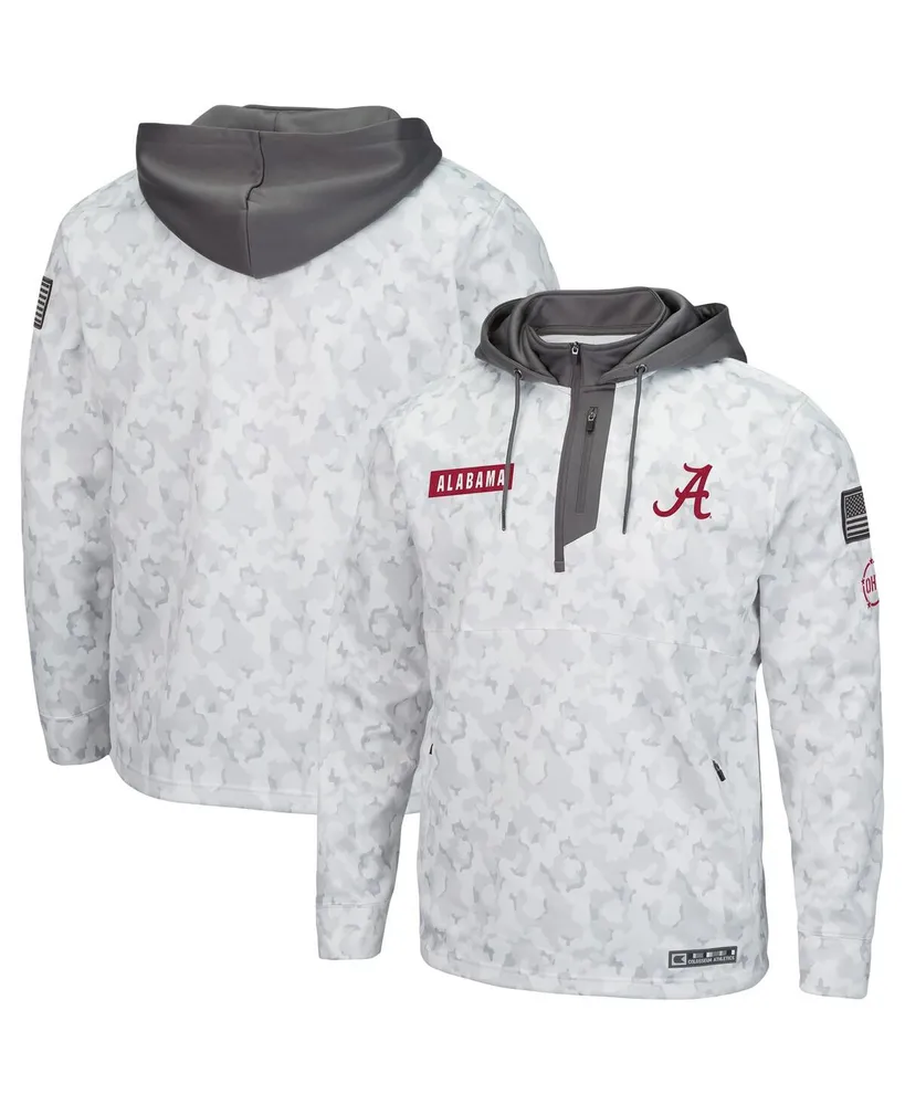 Men's Colosseum Arctic Camo Alabama Crimson Tide Oht Military-Inspired Appreciation Quarter-Zip Hoodie