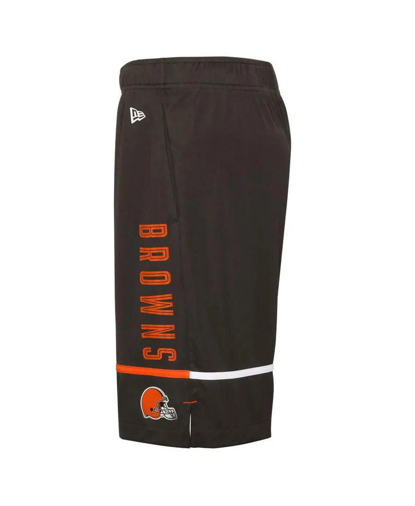 Men's New Era Brown Cleveland Browns Combine Authentic Rusher Training Shorts
