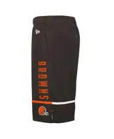 Men's New Era Brown Cleveland Browns Combine Authentic Rusher Training Shorts