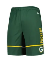 Men's New Era Green Green Bay Packers Combine Authentic Rusher Training Shorts