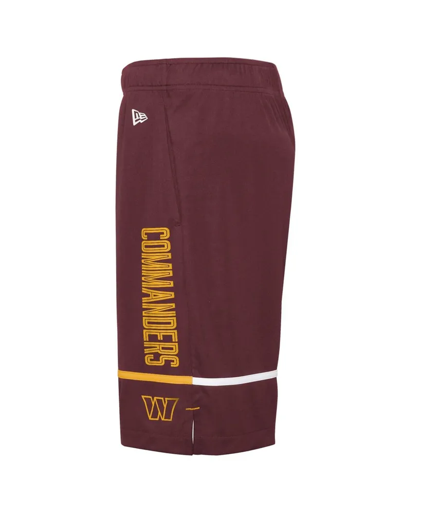 Men's New Era Burgundy Washington Commanders Combine Authentic Rusher Training Shorts