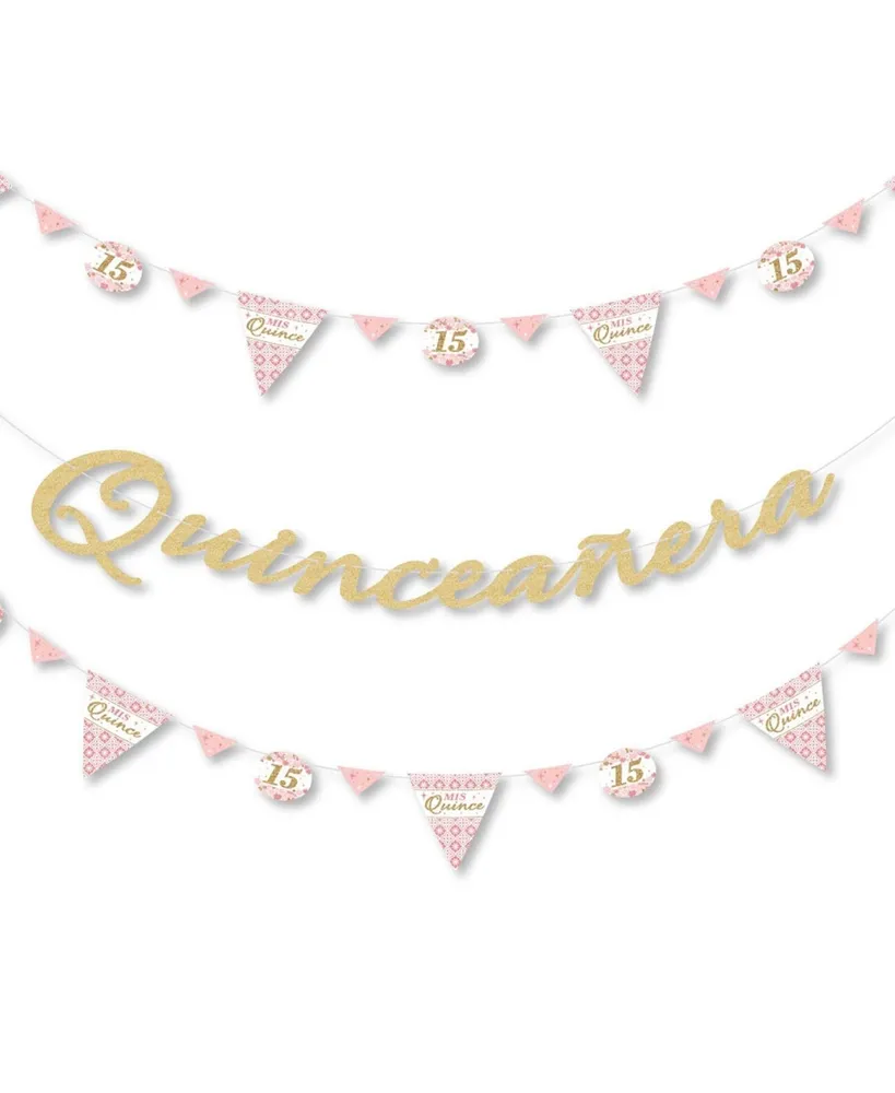Big Dot of Happiness Las Vegas - Casino Party Letter Banner Decor - Gold  Glitter Happy Birthday